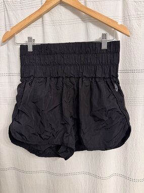 Free people The Way Home Black High-Waist Elastic Shorts